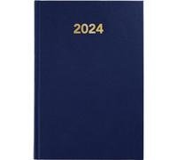 Grafoplás | Yearly Diary Day Page | 2024 | Navy Blue | Hard Cover | Spanish | Vinyl Covers | 14.5 x 21 cm | Bavaria Series | Reading Point | Perfect for Organizing Your Year