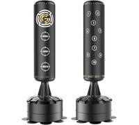 GRAFT 6FT Free Standing Punch Bag - Heavy Duty Freestanding Boxing Bag with Pedestal Base for Kickboxing, MMA, Martial Arts & Muay Thai, Shock Absorbing Punching Bag for Home Gym (Black/Gold, 6FT)