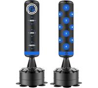 GRAFT 6FT Free Standing Punch Bag - Heavy Duty Freestanding Boxing Bag with Pedestal Base for Kickboxing, MMA, Martial Arts & Muay Thai, Shock Absorbing Punching Bag for Home Gym (Black/Blue, 6FT)