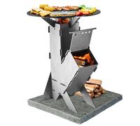 GRAFT Rocket Stove incl. grill plate Rocket Stove plug-in system made of solid 3mm thick steel | fire bowl | pellet stove | wood stove | camping stove | camping grill | wood stove