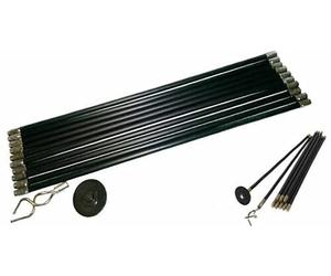 GRAFTER GDR12P, 12PC Drain Rod Set 9 Metre, Heavy Duty Professional Plunger Double Worm Screw, Unblock Drainage Pipes Cleaning Gutter Road Unblocker