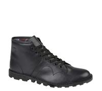 Grafters B430 Lace Up Leather Monkey Boots - Black - 11 UK