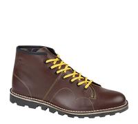 Grafters B430 Lace Up Leather Unisex Monkey Boots Black and Wine