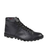 Grafters B430 Lace Up Leather Unisex Monkey Boots Black and Wine