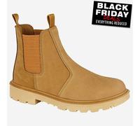 Grafters Grinder Mens Protective Leather Safety Slip On Dealer Boots Tan