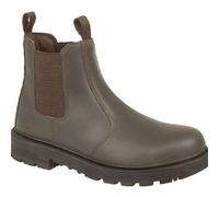 Grafters Grinder Safety Twin Gusset Dealer Boot, Brown Leather, 4 Uk