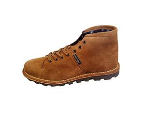Grafters Heritage Suede Monkey Boots - Ankle - Round Toe - Lace Up - Tan - UK 9