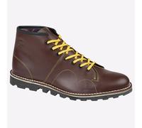 Roamers Unisex Wine Leather Lace Up Monkey Boot UK 3
