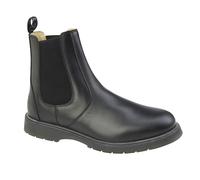 Grafters, M186 Men's Leather Chelsea Boot Air Cushioned PVC Sole BLACK size 8