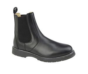 Grafters M186A Unisex Leather Gusset Chelsea Boots Black