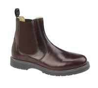 Grafters Weston Mens Leather Classic Fashion Slip On Chelsea Boots Burgundy