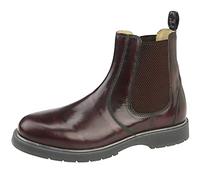 Grafters M186BD Unisex Leather Gusset Chelsea Boots Burgundy