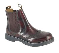 GRAFTERS M281 Men's Leather Brogue Capped Twin Gusset Pull On Chelsea Boots