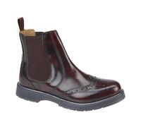 Grafters Runcorn Mens Leather Classic Fashion Slip On Chelsea Boots Burgundy