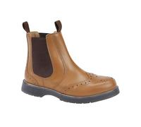 Grafters M281BT Mens Leather Brogue Chelsea Boots Tan