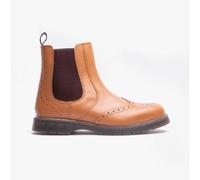 Grafters M281BT Mens Leather Brogue Chelsea Boots Tan - Size UK 12
