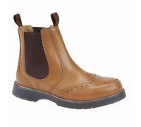 Grafters M281BT Men's Tan Leather Brogue Chelsea Boots UK 6-12