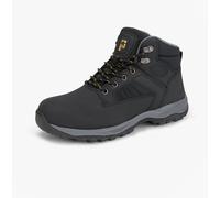 Grafters M292 Mens Nubuck Lace-Up Steel Toe Breathable Black Safety Boots