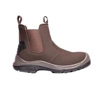 Grafters M371B Mens Coated Leather Safety Dealer Boots Brown