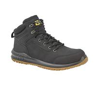 Grafters M513A-46 Safety Boots Dual Density Sole Steel Toe Cap (UK 12, Black)