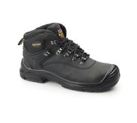 Grafters Safety Boots M9508 Fairfield Leather Waterproof Wide Fit Lace-Up Memory Foam Black UK 11