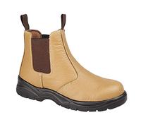 Grafters San Diego Leather Safety Boots Men's | Slip On Shoes | Tan | UK Size 10