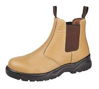 Grafters M955B Mens Leather Chelsea Safety Boots Tan