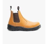 Grafters M955B Mens Leather Chelsea Safety Boots Tan - UK 7