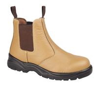 Grafters M955B Mens Leather Chelsea Safety Boots Tan
