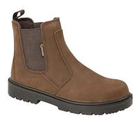 Grafters Safety Work Boots Brown Slip On Steel Toe Cap Leather Dealer M9568B