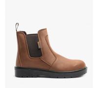 Grafters M9568B Unisex Leather Dealer Safety Boots Brown - Uk-Size-11 Brown