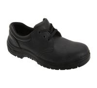 Grafters Mens 3 Eye Grain Leather Safety Toe Cap Shoes Black (40 Eur)