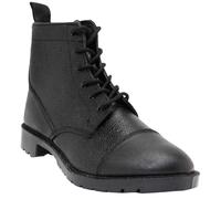 Grafters Men's 6 Eye Grain Leather Cadet Boots in Black | Size: 5 Grafters Black 5
