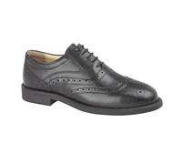 Grafters Men's Art Leather Brogues in Black | Size: 12 Grafters Black 12