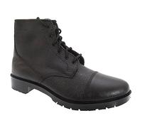 Grafters Mens Black Grain Leather 6 Eye Cadet Boots, 10 UK