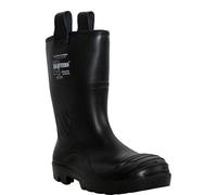 Grafters Mens Black Heavy Duty Thermal Waterproof Fur Lined Mid Calf Full Safety Steel Toe Cap Industrial Work Wellington Boots UK Sizes 7-12 (Black, 7, numeric_7)