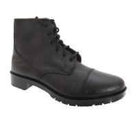Grafters Men's Grain Leather 6 Eye Cadet Boots in Black | Size: 10 Grafters Black 10