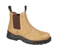 Grafters Mens Grain Leather Chelsea Safety Boots Tan (11 Uk)