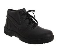 Grafters Mens Grain Leather Padded Ankle Safety Toe Cap Boots Black (48 Eur)