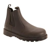 Grafters Mens Grinder Safety Twin Gusset Leather Dealer Boots Brown (9 Uk)