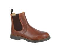 (10 UK, Tan) Grafters Mens Leather Chelsea Boots