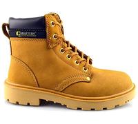 Grafters Mens Leather Lightweight Activ -Step Safety Lace Up Work Ankle Boots Shoes Size - Honey - UK 13