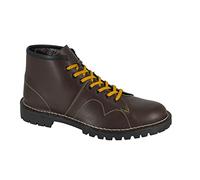 Grafters Mens Original Coated Leather Retro Monkey Boots (10 UK) (Wine)