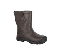 Grafters Men's Safety Rigger Boots | Slip On Shoes | Brown | UK Size 11
