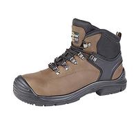 Grafters M9508B Mens Leather Super Wide Safety Boots Brown - UK 7