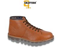Grafters UNISEX Original Leather Monkey Boots Waxy Brown
