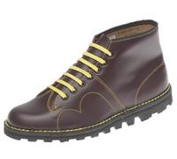 Grafters Original Monkey Boot, Retro Style Black Leather Ankle-High Men's/Boys' Chukka Lace-Up Boot, UK Size 4-12
