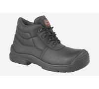 Grafters Safety Boots M9548A Men's Leather Super-Wide Chukka Black