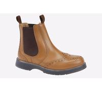 Grafters M281BT Mens Leather Brogue Chelsea Boots Tan