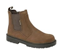 Grafters Safety Dealer Boot Safety Toe Cap & Steel Midsole Ankle Boots - Brown, Mens UK 3/EU 37